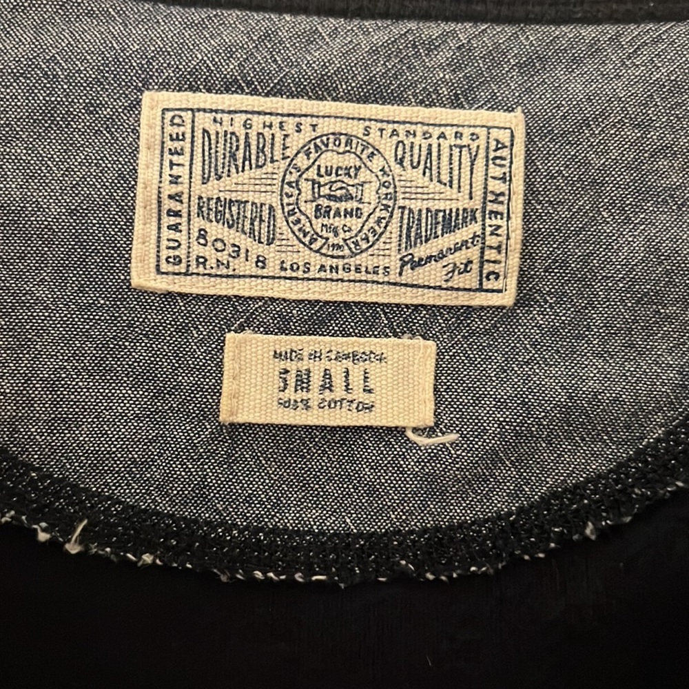 Lucky Brand | Men’s Navy Blue Button T-Shirt - Picture 5 of 6